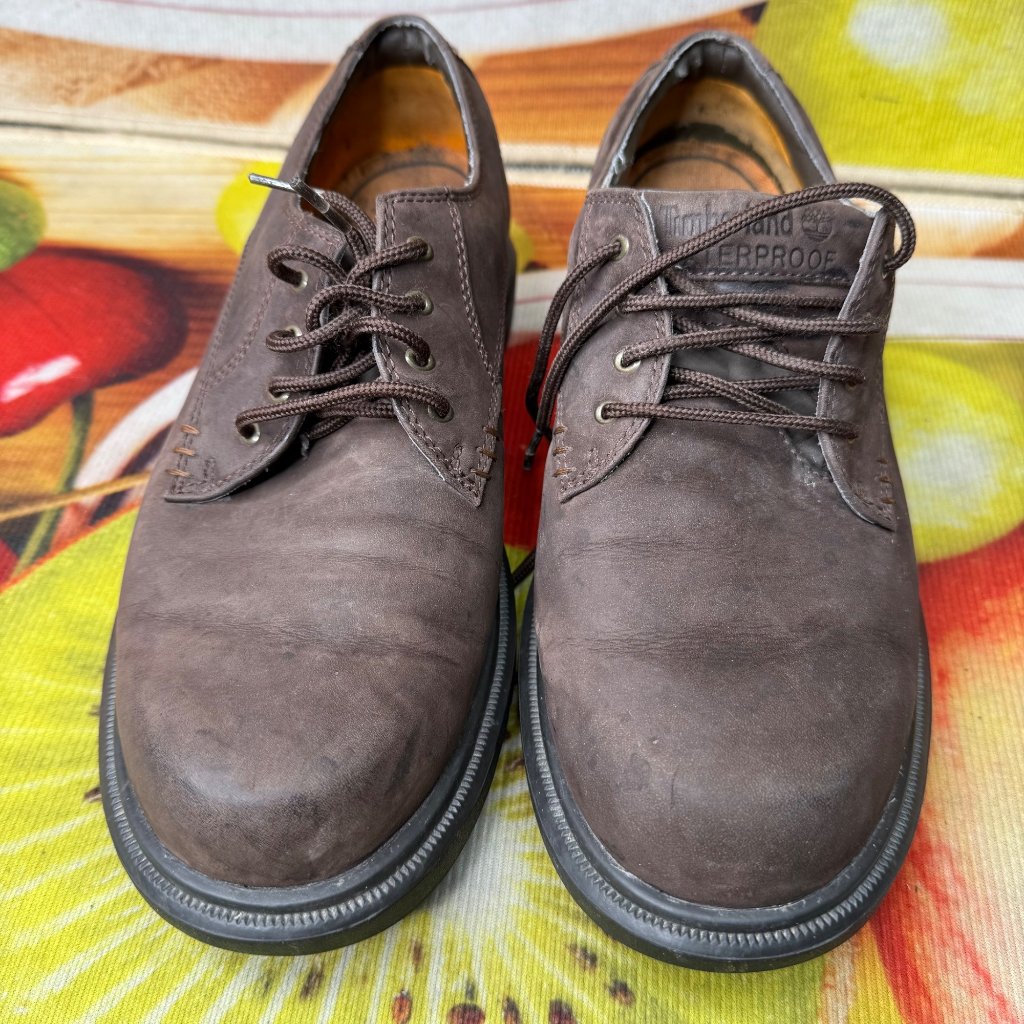 Timberland Mens Size 8.5m Brown Waterproof Leather Oxfords Low Top